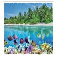 thumbnail image 3 of Ambesonne Island Shower Curtain, Aquatic World Maldives, 69"Wx75"L, Multicolor, 3 of 5