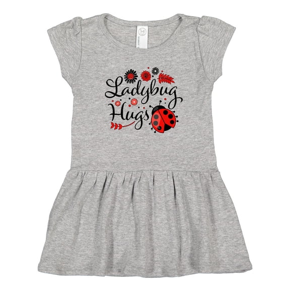 Inktastic Ladybug Hugs with Cute Ladybug and Flowers Girls Toddler Dress