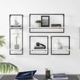 thumbnail image 4 of Danya B. Framed Wall Art 4-Piece Modern Shelf Set - Black Metal Frame and White MDF Shelves, 4 of 12