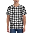 thumbnail image 5 of Easygdp Anchor Black Tartan Plaid Men's Muscle T-Shirt Men's Baseball Short Sleeves, for Gym Workout Athletic with Button - Medium, 5 of 9