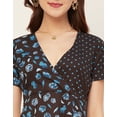 thumbnail image 5 of Moomaya Short Sleeve V Neck A-Line Printed Dress - Women's Trendy A-Line Dress, 5 of 9