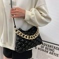 thumbnail image 4 of PENGXIANG Sacs à Main Plissés Mode pour Femmes Chaîne en Cuir Sacs Messager (Noir), 4 of 9