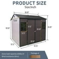 thumbnail image 2 of Alvantor 8 x 6 Ft Resin Storage Shed with Floor Outdoor Waterproof Garden Shed with Window and Lockable Door for Backyard, Garden, Patio Brown, 2 of 7