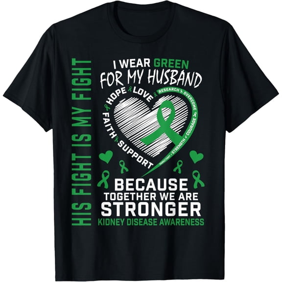 Playful Comfort Tee - I Wear Green For My Husband Kidney Disease Awareness Month T-Shirt