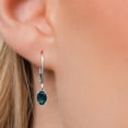 thumbnail image 3 of Gem Stone King 14K White Gold Simulated Green Opal Earrings for Women | 1.00 Cttw | Gemstone October Birthstone | Oval Cabochon 6X4MM, 3 of 6