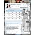thumbnail image 5 of Black and White Gingham Boho Midi Dress for Women Puff Sleeve Cinched, 5 of 7