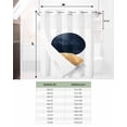 thumbnail image 6 of No Hook Shower Curtains with Snap in Liner, Yellow Navy Blue Abstract Art Waterproof Fabric Shower Curtain, Contemporary Luxury Double Layers & See-Through Top Window Bathroom Curtains 72''x72'', 6 of 6