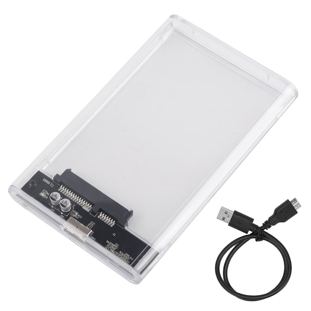 Transparent SSD Enclosure,Transparent SSD Case 2.5in SSD Enclosure US High Speed Mobile Hard Disk Box Solid Performance
