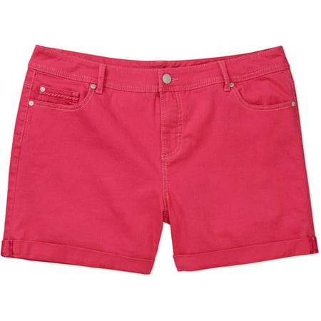 Faded Glory - Women's Plus-Size Cuffed Denim Shorts - Walmart.com