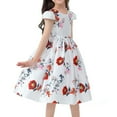 thumbnail image 3 of TAIAOJING Girls' Dress Summer Girls' New Short Sleeved Children's Skirt Elegant Casual Dress Sundress Daily Wear., 3 of 7