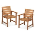 thumbnail image 1 of Costway 2 PCS Patio Hardwood Chair Wood Dining Armchairs Breathable Slatted Seat Garden, 1 of 8