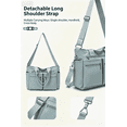 thumbnail image 4 of WANDF Casual Tote Bags for Women,Work Tote Bag with 8 outer pockets,Durable Handbags with Detachable Shoulder Strap,Sling Crossbody Shoulder Bag for Ladies,College,Teacher,Nurse(Light Blue), 4 of 13