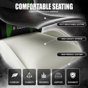 Bigzzia Gaming Chair PU Leather Adjustable Headrest & Lumbar Support, Green