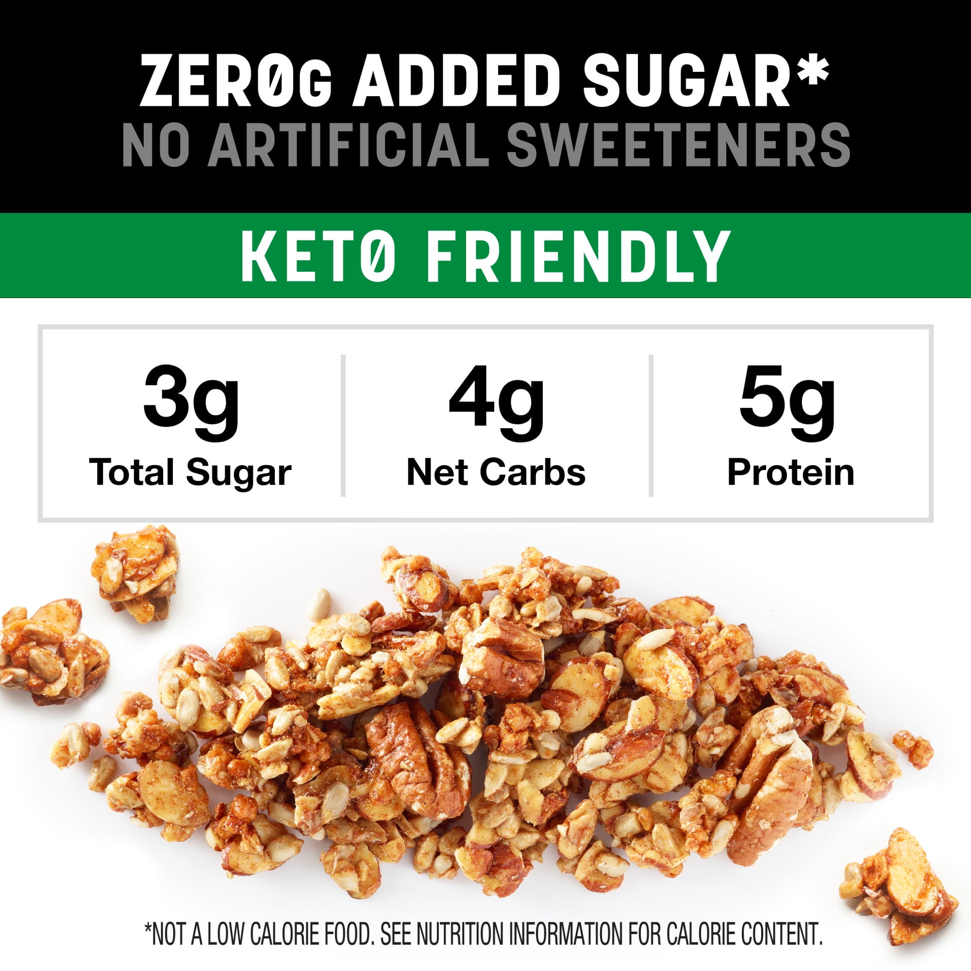 KIND ZERO Added Sugar Nut Granola, Apple Cinnamon, Gluten Free, 8oz Pouch, 1 Count