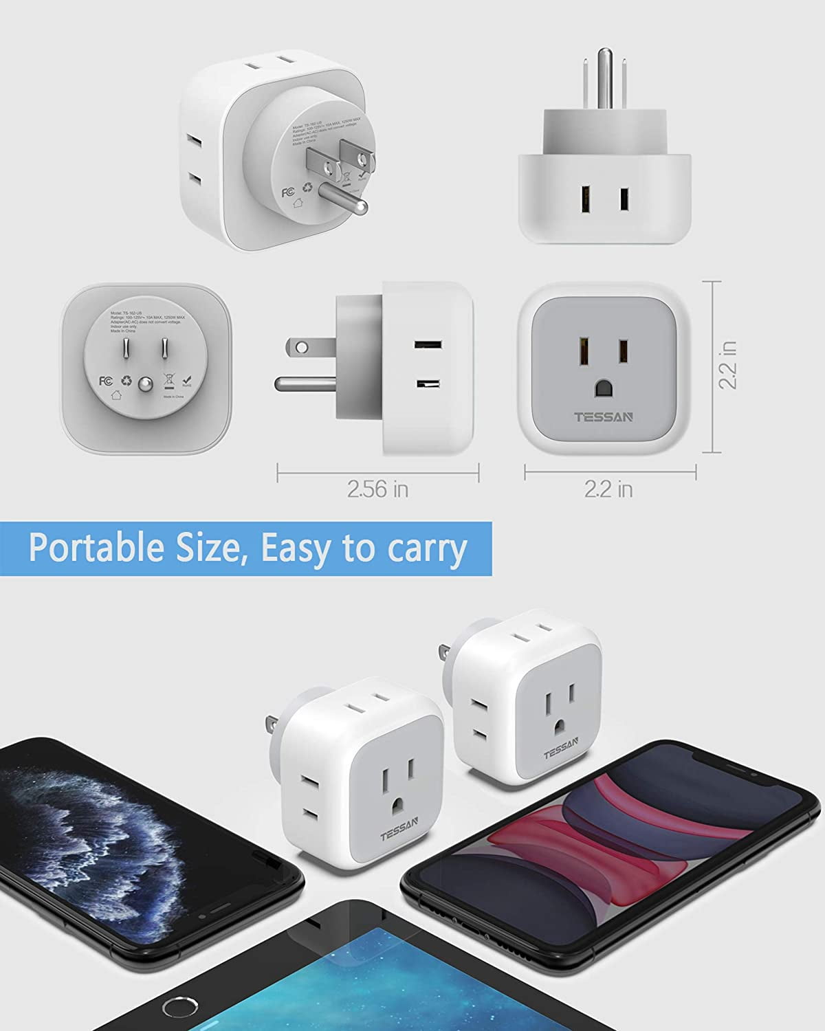 Details about   Wall Outlet Power Plug Expander with 4 Outlets Wall Tap Plug Splitter 2-Pack 