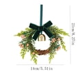 thumbnail image 2 of Bcylexb Mini Christmas Wreaths with Red Velvet Bow & Metal Bell, 5.5" Artificial Greenery Wreaths Small Hanging Wreath for Window Cabinet Xmas Farmhouse Decor, 2 of 6