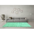 thumbnail image 3 of Ahgly Company Indoor Rectangle Solid Turquoise Blue Modern Area Rugs, 2' x 4', 3 of 4
