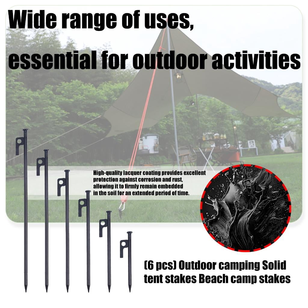 Yihuala Rustproofed Steel Tent Pegs Heavy Type Ground Anchors for Outdoor Camping Beach Backpacking Secure Stability