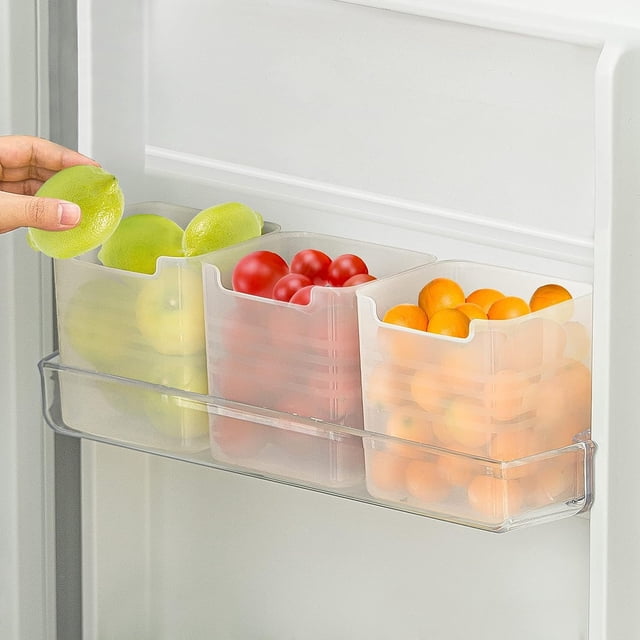 3 contenedores organizadores para puerta de refrigerador, caja de almacenamiento para refrigerador