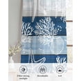thumbnail image 6 of Navy Blue Coastal Beach Sheer Curtains 84 Inch Length 2 Panels Set for Living Room/Bedroom, Nautical Starfish Coral Vintage Wooden Kitchen Curtains Grommet Curtains Window Treatments 52"x84"x2, 6 of 7