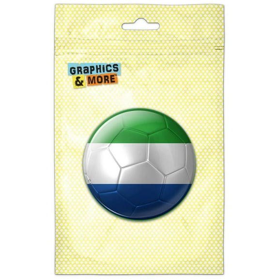 Sierra Leone Flag Soccer Ball Futbol Football Pinback Button Pin Badge