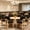 Black, variant on Set of 2 Modern Fabric Upholstered Dining Chairs, Farmhouse Kitchen Chairs with Wood Legs
