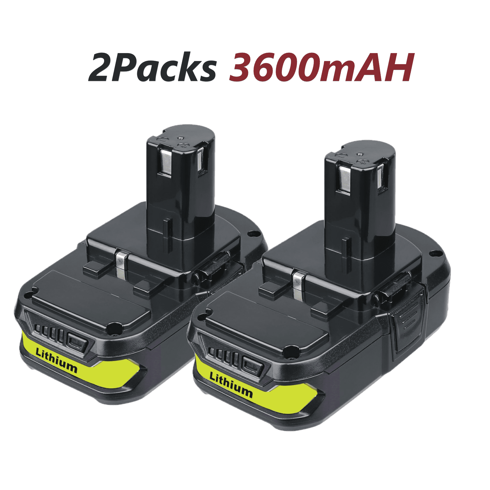 2 Pack P102 18V 3.6Ah for Ryobi Battery  + P117 12V-18V Charger Combo Compatible with P100 P102 P108 P109 for Lithium-Ion/NiCad/NiMh