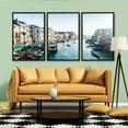 thumbnail image 3 of IDEA4WALL 3 Piece Framed Canvas Wall Art for Living Room, Bedroom Italy City Landscape Canvas Prints for Modern Home Decoration Ready to Hang, 3 of 4
