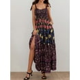 thumbnail image 7 of Mevireiy Women Y2K Flowy Smocked Maxi Dress Sleeveless Tie Shoulder Boho Floral Beach Sundresses, 7 of 7