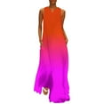 thumbnail image 2 of Neon Orange and Hot Pink Ombre Shade Color Fade Long Dress Dress for girls Dresses gala wom's fashion dresses Dress, 2 of 7
