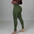 thumbnail image 6 of XFLWAM Women's High Waist Fringe Pants Bodycon Camo Sweatpants Casual Side Tassel Long Pencil Bottoms Dark Green XL, 6 of 9