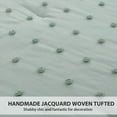 thumbnail image 3 of LUCKYBULL Sage Green Tufted Comforter Set 3 Pieces Queen Size Bedding Set (1 Jacquard Lightweight Comforter and 2 Pillowcases), Chenille Dots Soft Down Alternative Comforter Set for All Season, 3 of 7