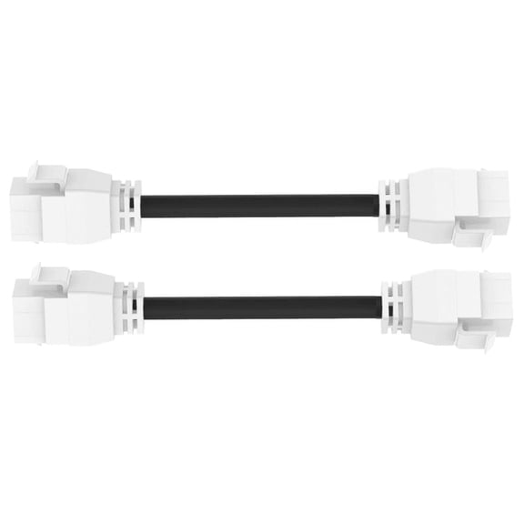 RiteAV - HDMI Female-Female Pigtail Extension Cable Coupler Keystone Dongle Jack White/White (2 Pack)