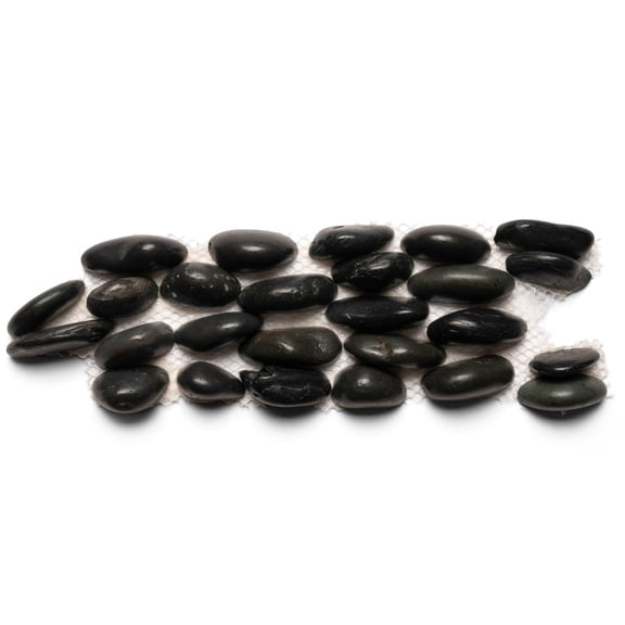 CNK Polished Black Standing Pebble Tile