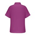 thumbnail image 5 of Ecqkame Men's Casual Cotton Linen Shirt Tops Short Sleeve Button Down Vacation Shirt Summer Holiday Solid Color Tops Hot Pink XXXXXL, 5 of 5