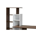 thumbnail image 6 of Baxton Studio Rowan Modern and Contemporary Two-Tone White and Walnut Brown Finished Wood Storage Computer Desk with Shelves, 6 of 8