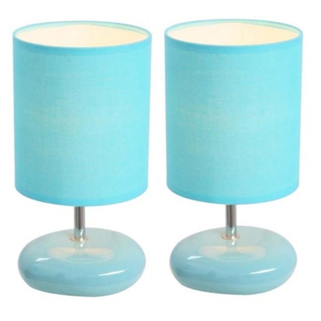 All the Rages LT2005-BLU-2PK Stonies Blue Small Stone Look Lamp - 2 Pack