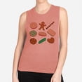 thumbnail image 2 of Christmas Cookie Grid Women's Muscle Tank Large Desert Pink, 2 of 5