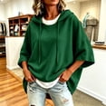 thumbnail image 6 of HongQid Womens Hoodie Drawstring Hood Short Batwing Sleeve Cropped Oversized Spring Fall Long Sleeve Ladies Trendy Casual Outfit Clothing Pullover Sweatshirt, 6 of 10