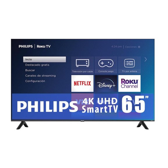 TV Philips 65 Pulgadas Roku 4K Ultra HD LED 65PUL6653/F8