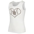 thumbnail image 2 of Girls Youth Soft as a Grape White San Diego Padres Team Tank Top, 2 of 3