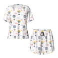 thumbnail image 4 of Kdxio Hot Air Balloon Print Pajamas Sets for Women Short-Sleeved Pjs with Lounge Shorts Two Piece Sleepwear S-4XL, 4 of 9