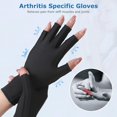 thumbnail image 3 of Gants de Compression NURCOM pour Arthrite, Canal Carpien, Tendinite, Tendinite, Gant Simple pour Main Gauche et Droite, Doigt Ouvert Noir Petit, 3 of 7