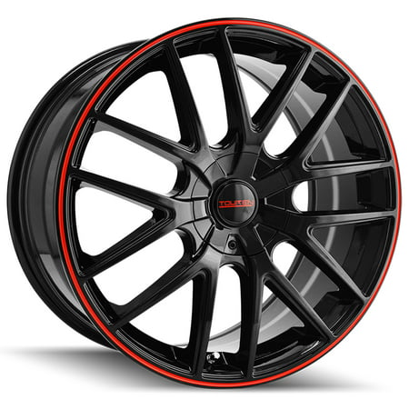 Touren TR60 16x7 5x110/5x115 +42mm Black/Red Wheel Rim 16