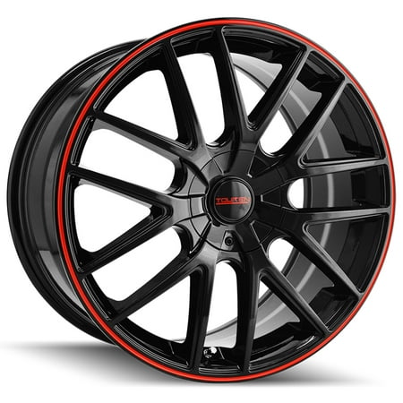 16" Inch Touren TR60 16x7 5x110/5x115 +42mm Black/Red Wheel Rim