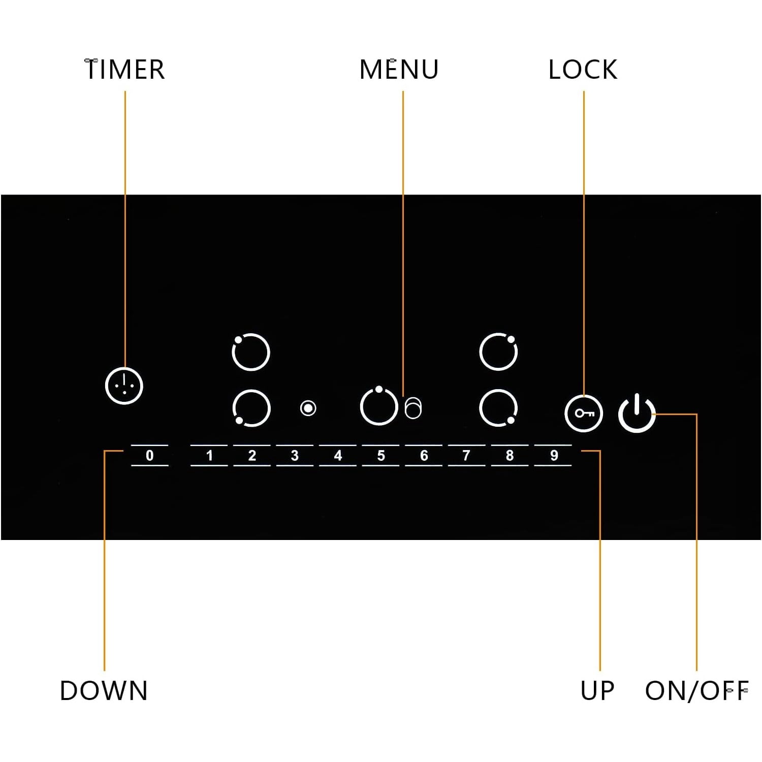 Ktaxon 5-Burner Electric Cooktop, 35" Built-in Ceramic Stove, 8600W, Touch Control w/Safety Lock & Timer
