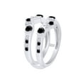 thumbnail image 3 of Round Shape Black & White Cubic Zirconia Solitaire Enhancer Guard 14K White Gold Ring Size - 10, 3 of 3