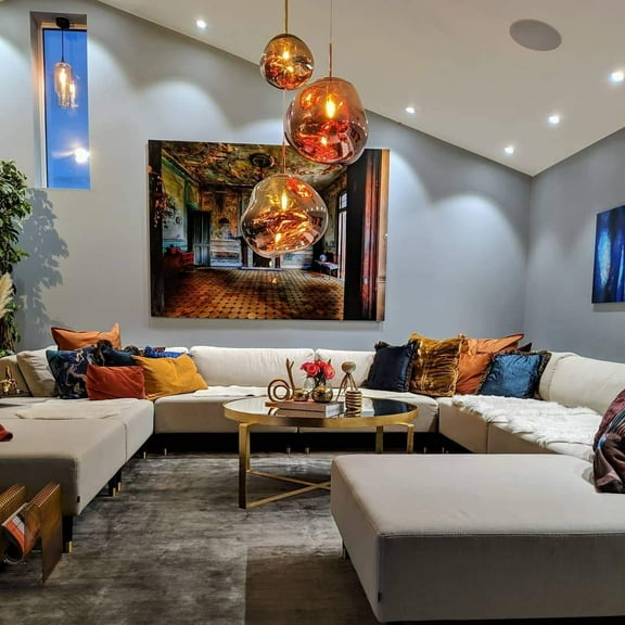 Mordern Style Melt Pendant Light Glass Hanging Light Chandelier for Kitchen Island Dining Room Entryway Hallway