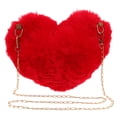 thumbnail image 1 of 1Pc Heart Shaped Purse Red Fabric Crossbody Bag For Party, 1 of 9
