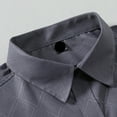 thumbnail image 4 of Zylanna Men's Formal Dress Shirts, Button Business Solid Long Sleeve Turn Down Collar Shirts Gray Size S, 4 of 8
